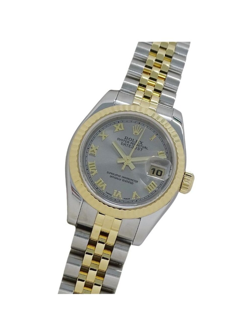 Rolex Datejust Watch Automatic Stainless Steel Gold YG Combination Gray